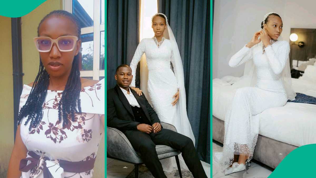 Lady Highlights Distinctive Detail in Bride’s Wedding Dress